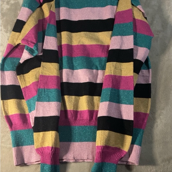 Nine West Striped Glitter Sweater - Size Small - Picture 2 of 7